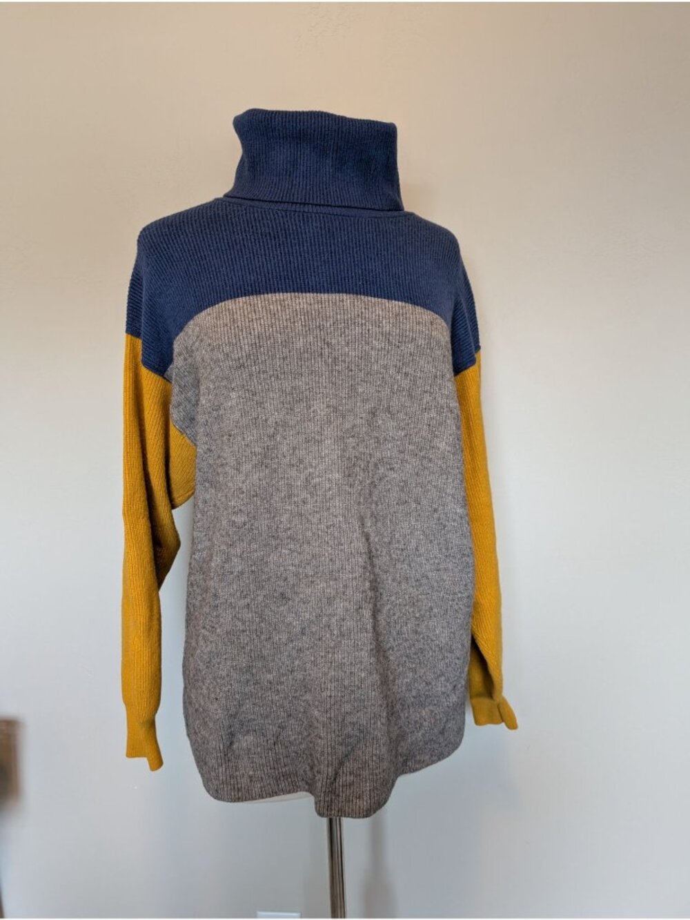 Free People Colorblock Turtleneck Sweater With Contrast Sleeves Small